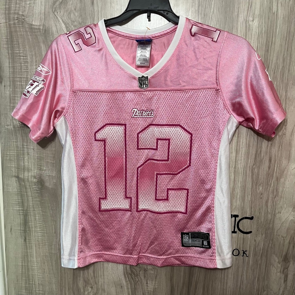 Tom Brady New England Patriots Pink Reebok Super Bowl XLII Jersey Womens S